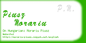 piusz morariu business card